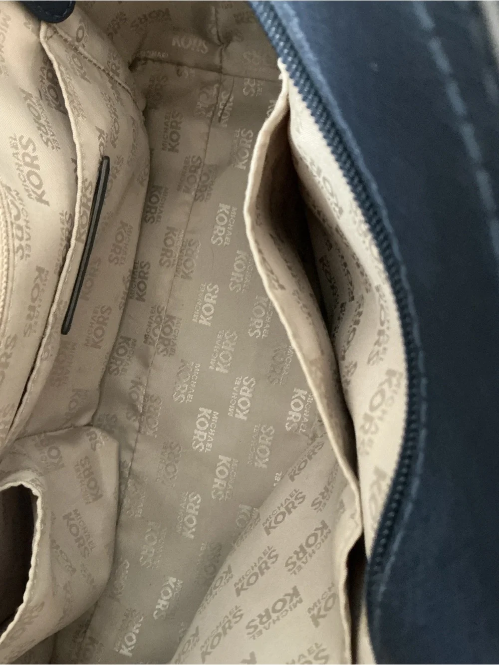 Michael Kors Navy Blue Saffiano Leather Chain Tote